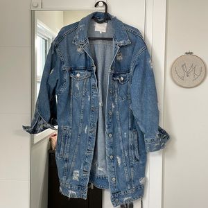 Zara long distressed jean jacket